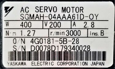 SGMAH-04AAA61D-OY | Yaskawa AC Motors